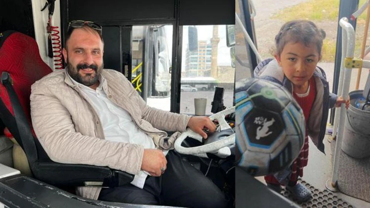Yoldaki Küçük Kızın Topunu Şişiren Otobüs Şoförü Gönülleri Fethetti